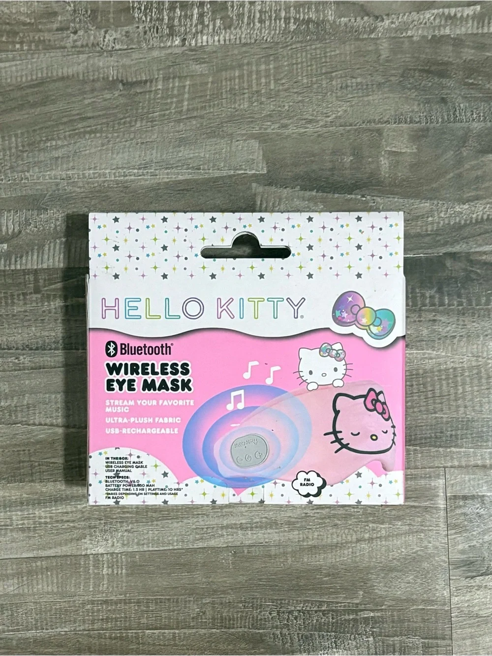 NEW Sanrio Cute Hello Kitty Bluetooth Wireless Sleep Eye Mask Plush Pink